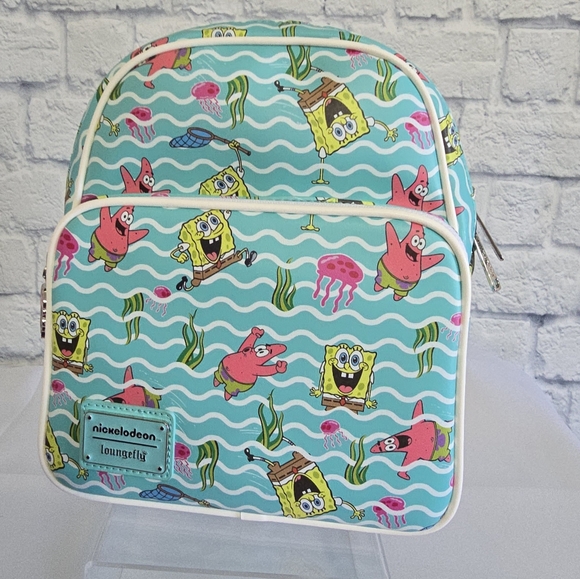 Loungefly SpongeBob Squarepants Nickelodeon Mini Backpack Convertible Bag New - Picture 11 of 16